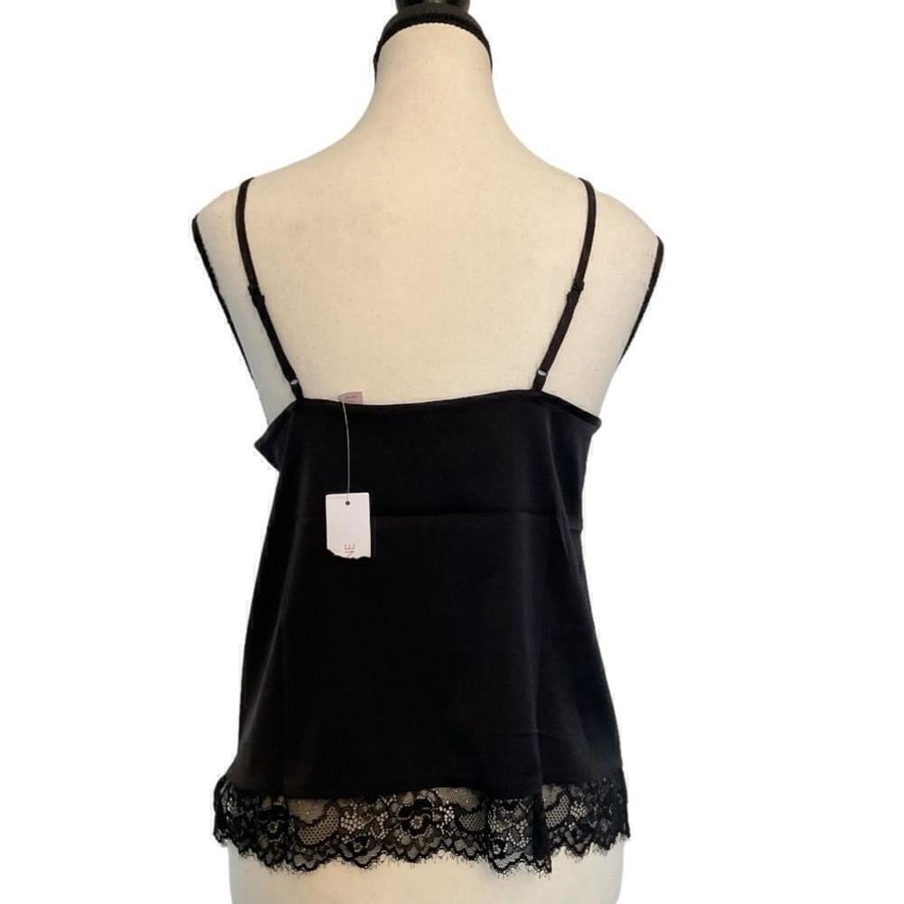 $5$ add on R. Line Black Satin and Lace Robe and Cami 2 piece Set XXS/XS - Picture 5 of 12